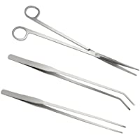 Los mejores  - 3 en 1 Acero Inoxidable Aquarium Tank Pinzas Tijeras Espátula Juego de herramientas para Acuario Plantas